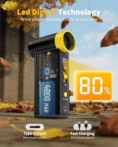 NEVERLAND Compressed Air Duster - 240000RPM Electric Duster, 8-Gear Rechargeable Air Blower, Replace Canned Air, Cordless Mini Turbo Fan Jet Blower for Computer, Keyboard, Home, Car Cleaning & Outdoor - Thumbnail 4