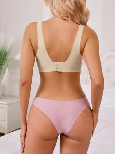 Aoysky Womens Seamless Bras Color Block Wireless No Underwire Bra Supportive Comfortable Tshirt Bras - Thumbnail 3