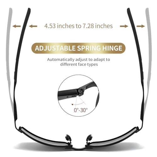 SUNGAIT Ultra Lightweight Polarized Sunglasses Men Rectangular Metal Frame with Spring Hinge SGT559-HH - Thumbnail 4