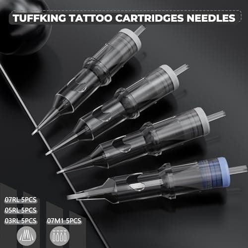 Tuffking Tattoo Machine Kit Rotary Wireless Tattoo Gun Kit with 20pcs Extra Smooth Cartridge Needles Practice Skin Tattoo Supplies for Beginners & Professional Artists - Thumbnail 5