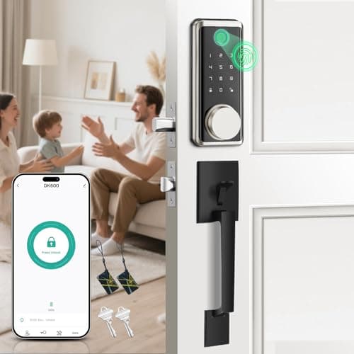 Keyless Entry Door Lock Deadbolt with Handle Set, Smart Locks for Front Door, Digital Door Lock with Keypad Set, Door Code Lock with Touchscreen, Compatible with Alexa, Satin Nickel - Thumbnail 5