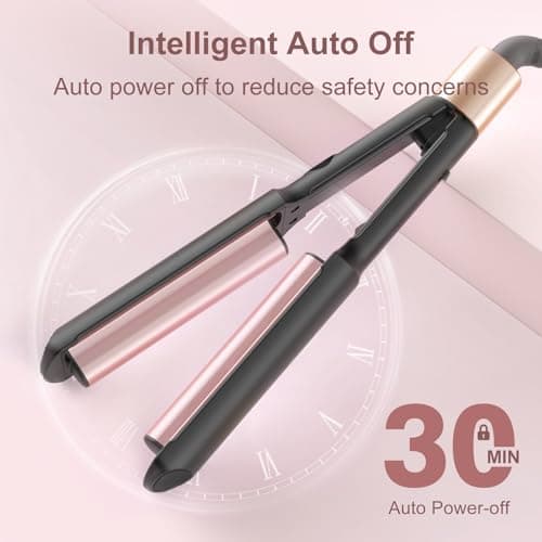 Waver Curling Iron Hair Crimper 3/4 Inch, Ionic Deep Waver Hair Curler Tool, 5 Temp Dual Barrel Mini Portable Curling Wand, Dual Voltage, Anti-Scalding Fast Heating for Short and Long Hair - Thumbnail 4