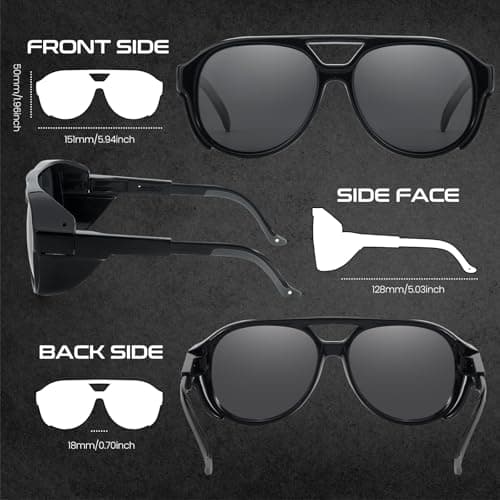 SODQW Z87 Polarized Aviator Safety Sunglasses for Men UV400 Protection for Working Driving Sports Glasses - Thumbnail 4