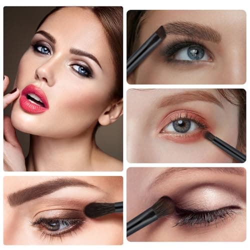 Eye Makeup Brush Set, 6 Pcs Professional Blending Eyeshadow Makeup Brushes for Concealer Eyebrows Eyeliner, Soft Hairs & Wood Handle…… (black 6pcs) - Thumbnail 5