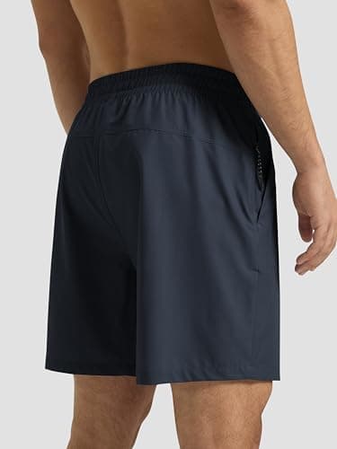 Arcweg Mens Swim Trunks 7 inch Quick Dry Bathing Suits Casual Swimwear for Men with Mesh Liner & Zipper Pocket Navy Blue - Thumbnail 2