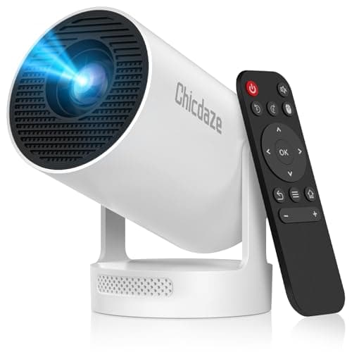 Mini Projector with WiFi and Bluetooth, Smart Portable Projector with 4K Support, 5w Sound Base Speaker, 260 ANSI, 210ｰ Rotation, Auto Keystone Correction for Home Bedroom Outdoor, HY300 Plus