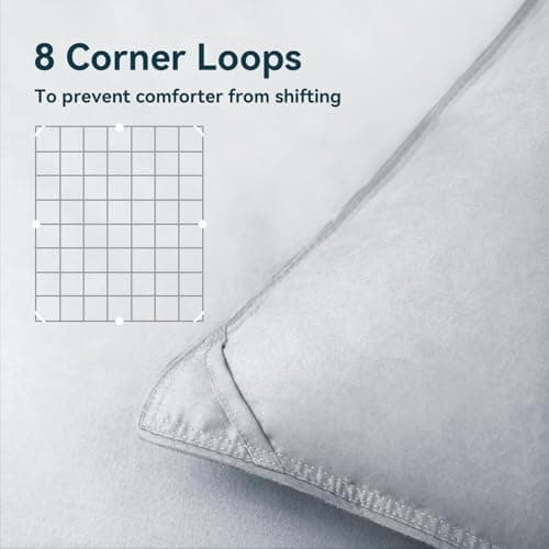 WarmKiss Twin Size Down Comforter, Luxurious All-Season Duvet Insert with noiseless Skin-Friendly Tencel Blend Cover, Cloud-Soft & Breathable, 8 Corner Tabs, Machine Washable, Grey (68" x 90") - Thumbnail 5