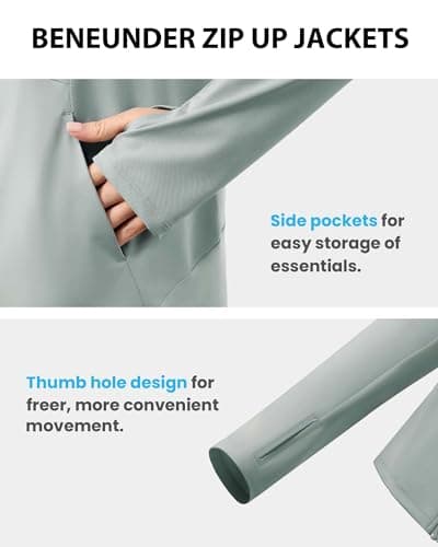 BENEUNDER Cooling Women's UPF 50+ Sun Protection Lightweight Hoodie Jacket Long Sleeve Active Sun Shirts for Outdoor Workout - Thumbnail 6