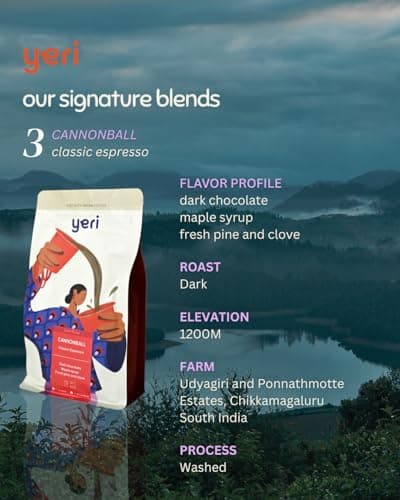 Yeri Coffee Southern Indian Specialty Coffee - 12 oz Bag - Multiple Blends (Cannonball) - Thumbnail 6