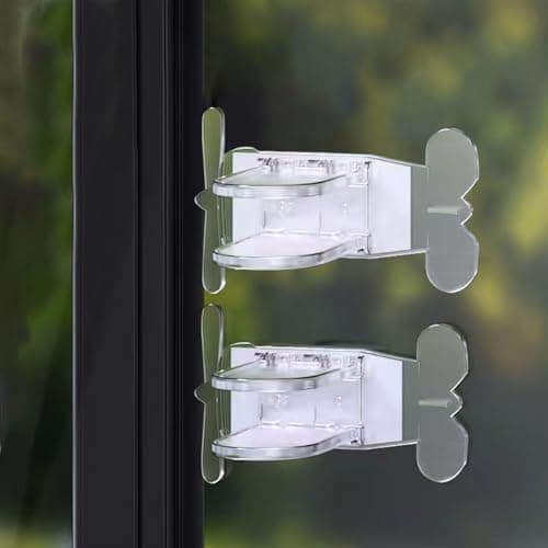 Bstsilver Sliding Door Lock, Slide Glass Closet Stopper, Child Safety Window Latch, Toddler Babyproofing Petproof Security Slider Stop Easy Install, Strong Adhesive for Patio Balcony, 2 Pack, Clear - Image 1