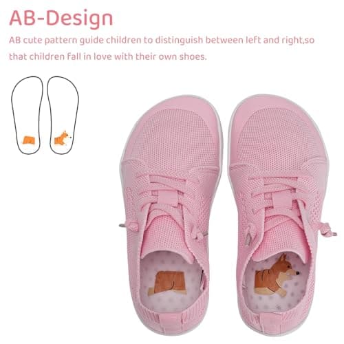WateLves Toddler Little Kids Wide Barefoot Shoes Boys Girls Minimalist Sneakers Lightweight Breathable Walking Shoes | Naturally Splay | Flexible Fit (Pink, 23) - Thumbnail 3
