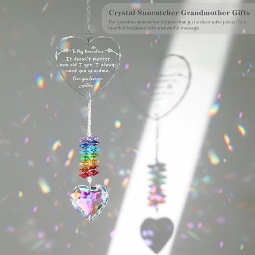 Grandma Gifts, K9 Crystal Suncatcher Grandma Birthday Gifts from Granddaughter Grandson Grandchildren Grandkids for Mothers Day Christmas - Thumbnail 2