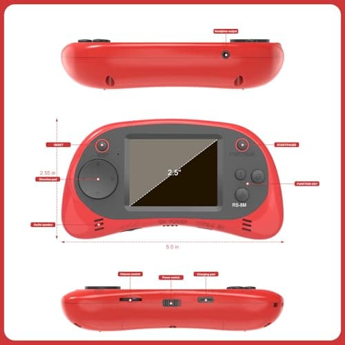 Handheld Games for Kids -16 Bit Retro Video Game with 220 HD Electronic Games - 2.5'' IPS Portable Travel Game Gifts for Boys Girls Ages 4-12 - Thumbnail 5