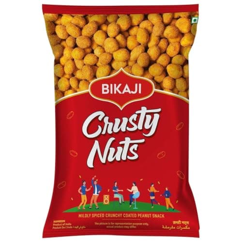 Bikaji Crusty Nuts | Authentic Indian Crunchy Peanut Snack | Mildly Spiced Shing Dana Namkeen | Crispy & Flavorful Tea-Time Munchies | Vegetarian | 200g (7 oz)