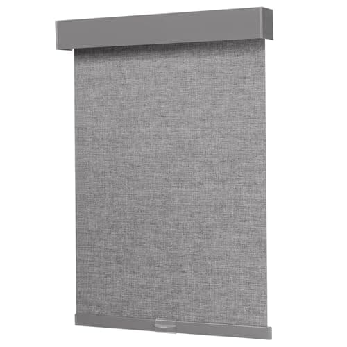 Dailyshades Blackout Roller Shades, Cordless Blinds with Valance, Window Shades for Home, Door Blinds, Thermal Insulated, Double-Sided Linen Day and Night Window Shades (57" W x 72" H, Dark Gray) - Image 1