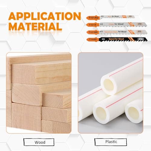 20PCS T Shank Jigsaw Blades Set - BGTEC HCS(SK5) Jig Saw Blades for Wood, Plastic Cutting(T101B) - Thumbnail 4