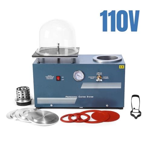 lakimi Vacuum Investing Casting Machine 2L - Vacuum Machine with 3 CFM Pump & Bell Jar for Jewelry Casting Molds Processing CM01 110V，LK-CM01 - Thumbnail 2