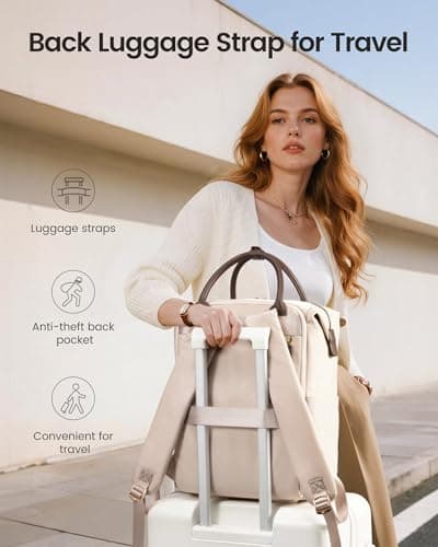 LOVEVOOK Laptop Backpack for Women & Men, Professional Teacher Work Commute Computer Bag with Separate Laptop Compartment, Water Resistant Business Travel Backpack for Office College Nurse, 17.3 Inch - Thumbnail 5