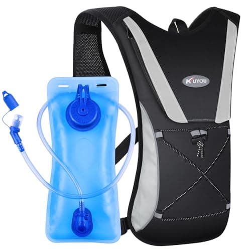 KUYOU Running Vest with 2L Water Bladder, Lightweight Hydration Backpack, Adjustable Reflective Water Backpack for Running Hiking Marathon Cycling, for Women & Men - Image 1