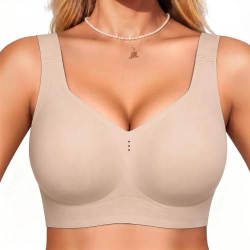 COCOMARTS Jelly Bras for Women No Underwire Full Coverage Push Up Seamless Bralettes Comfortable Supportive Tshirt Bra Nude 3X-Large - Image 1