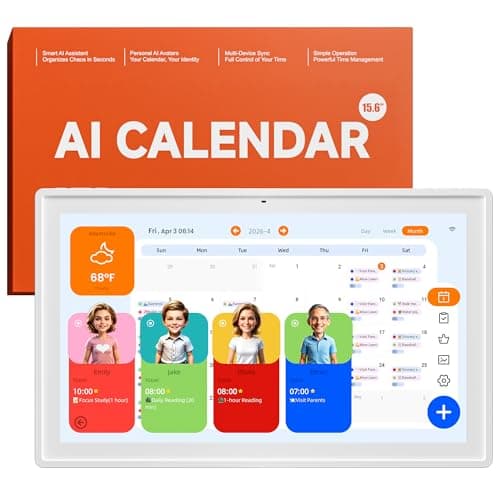 Pastigio Smart Digital Calendar, 15.6 Inch Electronic Touch Screen Family AI Calendar & Chore Chart with Tasks Rewards, No Subscription, Digital Photo Frame Wall & Tabletop Mount for Home Planner