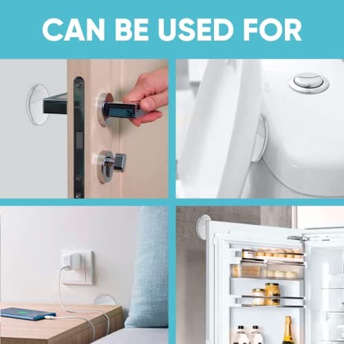 Strongest Home Wall & Door Handle Stopper 3.15" Set of 4 Pieces Clear Rubber Door Knob, Round Wall Shield Cushion, Quiet Wall Protector for Door Handle Guard Door Bumper - Self Adhesive - Thumbnail 6