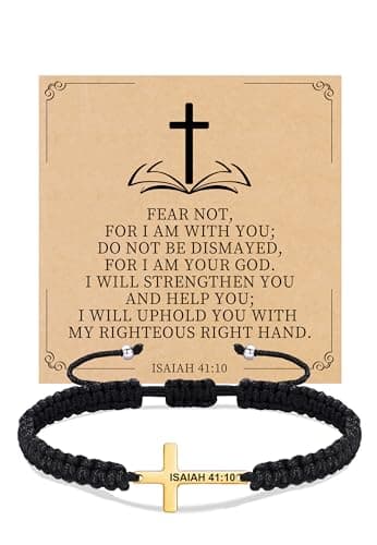 Sistble Christian Gifts for Women Cross Bracelet Jesus Catholic Baptism Confirmation Gifts for Teenage Bless Communion Inspirational Jewelry for Daughter - Image 1