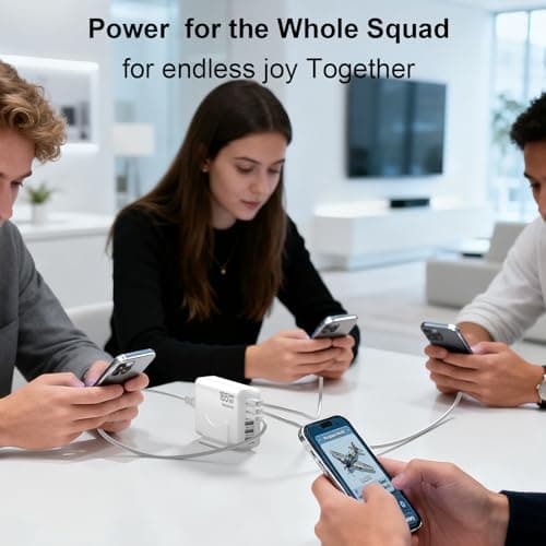 iPhone 17 Charger USB C Fast Charger Block, 3 Type C Port Each 40W Charger for iPhone 17 16 15 Pro Max Plus, Galaxy S25 S24 S23, iPad, Tablet, Total 165W GaN 6 Port Wall Charging Station Hub Adapter - Thumbnail 4