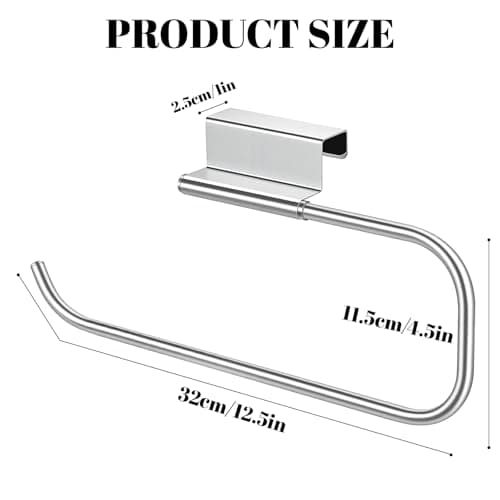 Cabinet Door Paper Towel Holder-Camper Paper Towel Holder-Paper Towel Rack Under Sink-Bathroom, Kitchen, Laundry Room, Tissue Storage（1pcs-12.4 in） - Thumbnail 2