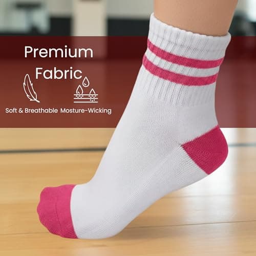 Forever Bambe Retro Mini Crew Socks for Women - 4 Pink Socks - Thumbnail 4
