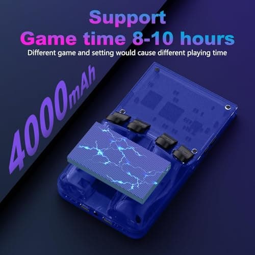 R36MAX Retro Handheld Game Console, 4.0 Inch 720x720 IPS Screen, 64GB Built-in 18,000+ Classic Game, Portable Hand Held Open Source Linux System, 4000mAh Battery Retro Gaming Console(Blue 64GB) - Thumbnail 3