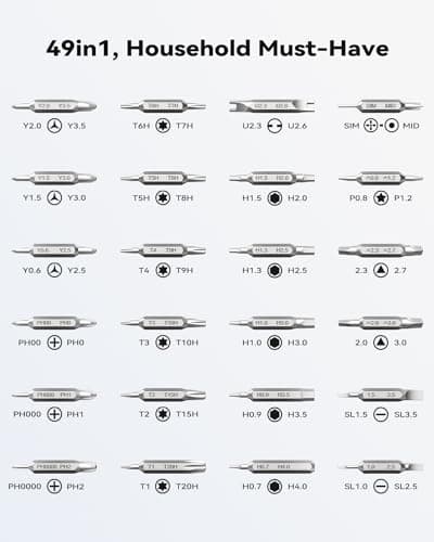Wesdut 49in1-S2 Precision Screwdriver Set, [Super Durable] Ultra Compact Small Magnetic Mini Repair Tool Kit, Tiny Screw Driver with Torx Flat bits Fits Ring Doorbell, Watch, Laptop, Eyeglass, Camera - Thumbnail 2
