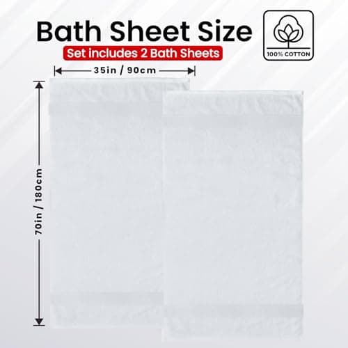 Infinitee Xclusives Jumbo Bath Sheets Towels for Adults – 600 GSM (35X70 Inches)– 100% Ring Spun Cotton, Soft and Absorbent Large Bath Towels for Bathroom - Thumbnail 3
