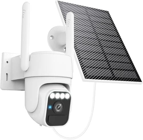 WY-LINK Solar Camera Outdoor Wireless, 360° Cameras for Home Security, Two-Way Talk, Auto Tracking, Light Alarm, Color Night Vision