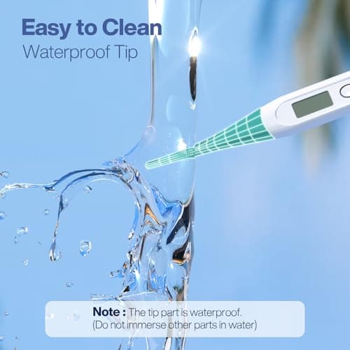 Boncare 10 Seconds Digital Thermometer for Adults and Kids - Accurate & Safe Rectal Thermometer for Baby with Fever Alarm, Oral Thermometer (Clear Blue) - Thumbnail 5