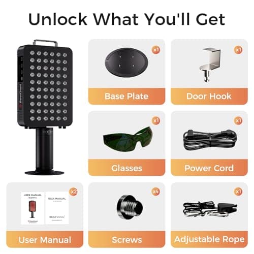 BestQool Red Light Therapy Panel, 6 Wavelengths Infrared Light Therapy with Stand, FSA-HSA Elite Grade 60 LED Dual Chip Red Light Therapy for Body, Face, Infrared and Red Light Lamp, 140W - Thumbnail 6