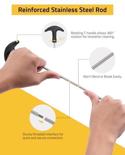 CVLIFE Shotgun Cleaning Kit for 12 Gauge, 20 Gauge, 410 Gauge– Gun Cleaning Kit with Bronze Bore Brushes, Cotton Mops, Cleaning Patches, Picks and Portable Case - Thumbnail 4