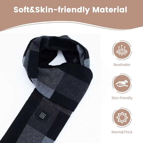 POKUSI Heated Scarf for Women Men, Eletric Heated Scarf with Rechargeable Battery 5000mAh, Ideal Gift for Christmas - Thumbnail 5
