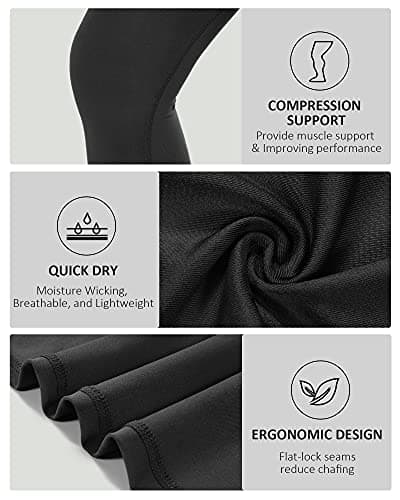 Roadbox Boys Compression Pants Youth Quick Dry Spandex Tights Leggings for Running Football Basketball White - Thumbnail 5