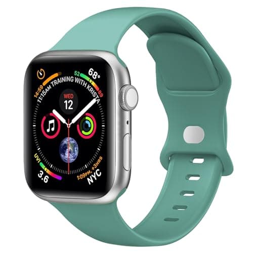 Sport Band Compatible with Apple Watch Bands 40mm 38mm 41mm 42mm 44mm 45mm 49mm for Women Men,Soft Silicone Waterproof Replacement Strap for Apple Watch Series 11 10 9 8 7 6 5 4 Ultra 3 2 1 SE