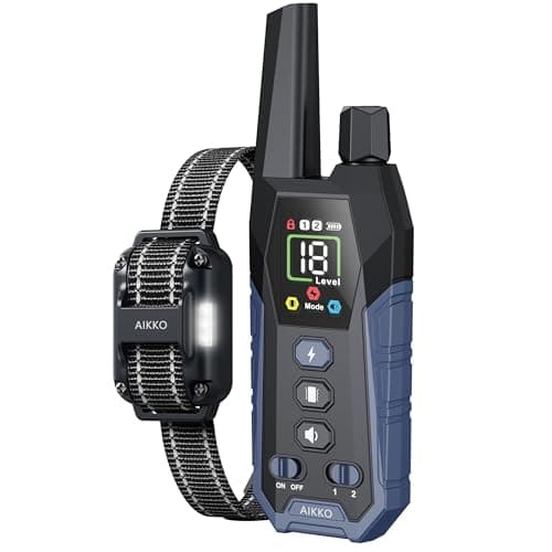 Aikko Professional Dog Shock Collar with Remote - 3300FT Training Collar for Small Medium Large Dogs, IPX7 Waterproof Rechargeable eCollar with 3 Training Modes for No-Pull Stubborn Dogs (Navy Blue)