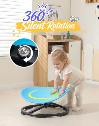 Spinning Chair for Autistic Kids – Round Sensory Spinning Toy, Bowl Spin Chair for Kids Autism, Sensory Swivel Seat for Balance, Coordination, Focus & ADHD Support, Autism Sensory Products (Blue) - Thumbnail 6