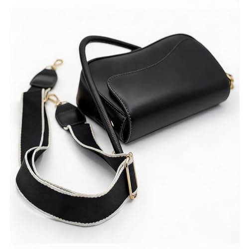 Shoulder Bag for Women, PU Leather Hobo Handbags Y2K Trendy Clutch Saddle Underarm Purse with 2 Removable Strap (Black-Double Strap) - Thumbnail 4