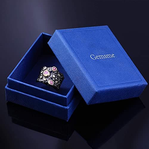 925 Sterling Silver Gemstone Black Statement Rings for Women Men Jewelry (9) - Thumbnail 6