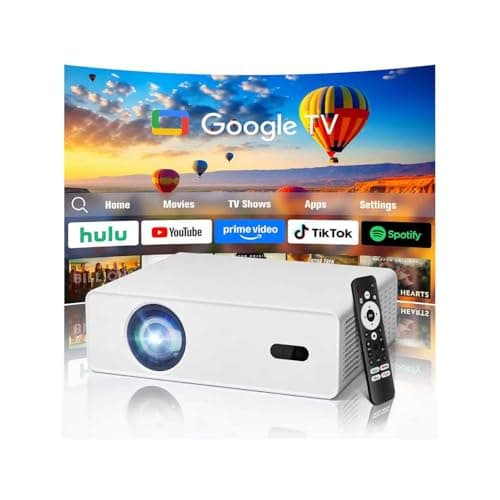 XENPONAD 4K Smart Projector, Native 1080P Full HD Projector with Google TV 1000 ANSI Lumens Auto Focus Keystone Correction WiFi Bluetooth Portable Home Theater Projector for Outdoor Bedroom Movie - Image 1