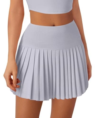 Leapstride Pleated Tennis Skirt for Women with Pockets Shorts High Waisted Athletic Golf Skort for Workout Pickleball Lavender Blue - Image 1
