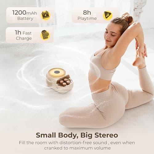 Speakers Bluetooth Wireless, 3 in 1 Protable Cute Speakers with Aromatic tray, Vintage Record Player Look, Adjustable Ambient Lights for Home Office Decor, Gifts for Mother, Girlfriend, Men (Beige) - Thumbnail 5