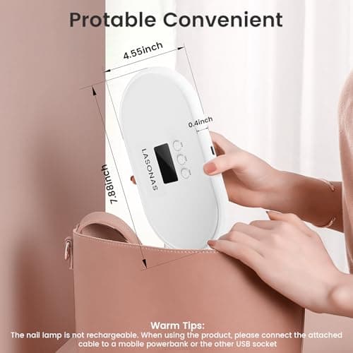 LASONAS UV LED Nail Lamp for Gel Polish 24W UV Light 3 Timer Setting Fast Drying Curing Mini Portable Cure Lamp for Gel Stickers and Strips Home Nail Care Salon - Thumbnail 4