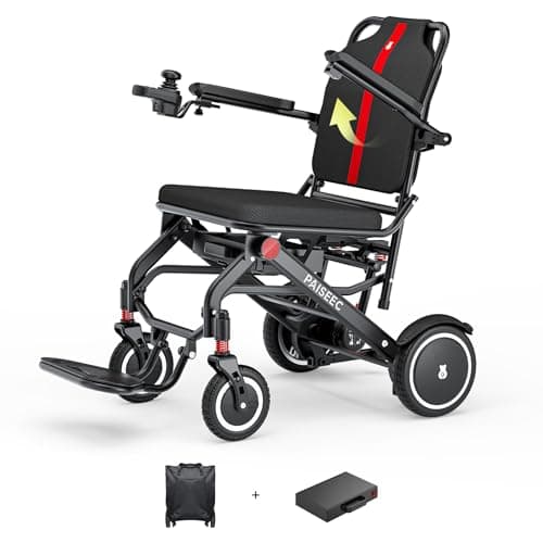 Paiseec Electric Wheelchair Lightweight Foldable, Only 32 lbs, Power Wheelchair for Adults/Seniors, Compact Motorized Wheelchair with Travel Bag, Airline Approved, Up to 11 Miles - Image 1