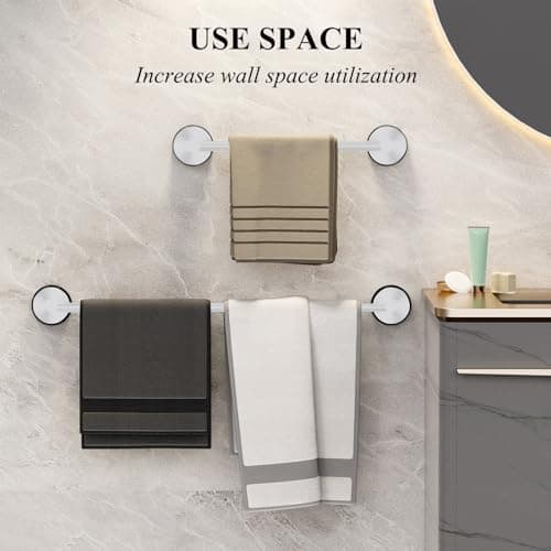 Towel Bar for Bathroom Wall,Adjustable 12~21 Inch Towel Racks for Bathroom Wall Mounted, Towel Holder for Glass Shower Door,Bathroom Accessories,Apparment Essentials,Home Decor-White - Thumbnail 6